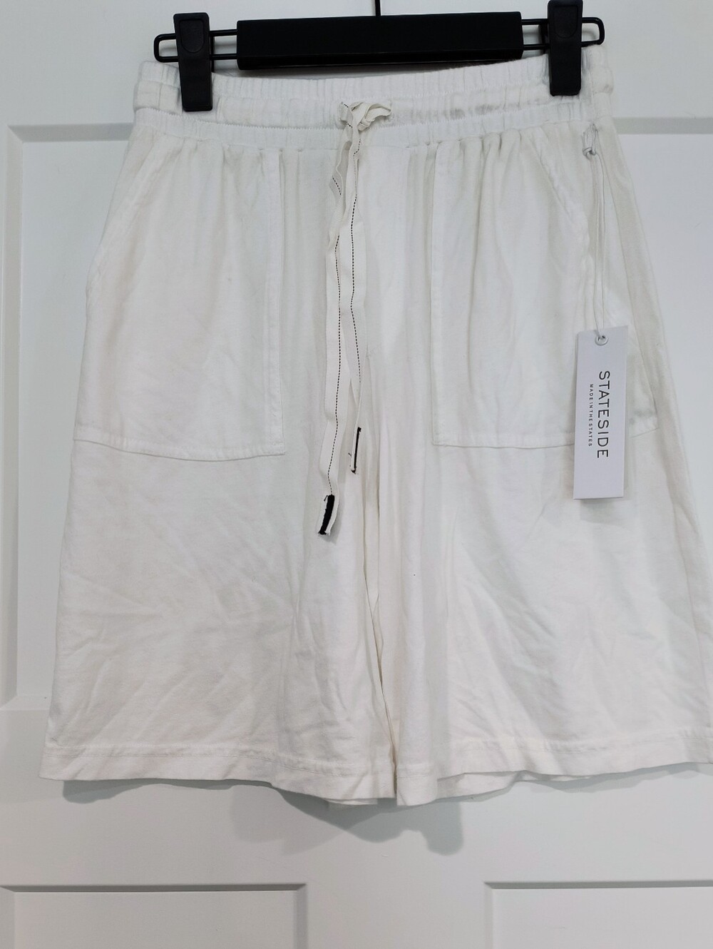 NWT Stateside White Cotton Elastic Drawstring Athletic Shorts